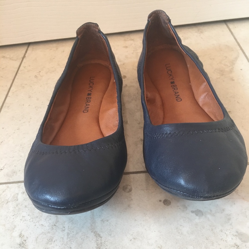 Lucky Brand Navy Blue Ballet Flats
